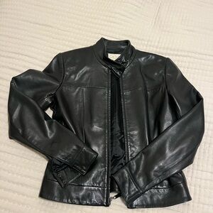 Black Genuine Leather Jacket - size 4!